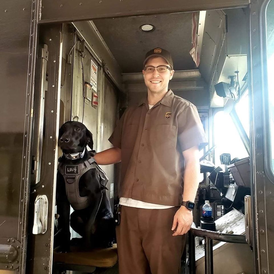 Shy Dog With UPS Driver